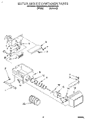 MOTOR AND ICE CONTAINER Diagram and Parts List for RS25AWXBW00  Roper Refrigerator