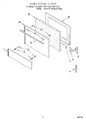 OVEN DOOR Diagram and Parts List for FEP210EN3  Roper Range