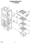 FREEZER LINER PARTS Diagram and Parts List for IS25CGXTD00  Inglis Refrigerator