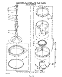 AGITATOR, BASKET AND TUB Diagram and Parts List for LA5360XTG0  Whirlpool Washer