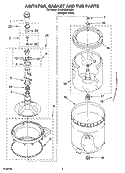 AGITATOR, BASKET AND TUB PARTS Diagram and Parts List for 3XGSC9455JQ4  Whirlpool Washer