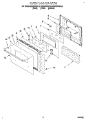 OVEN DOOR Diagram and Parts List for KEMS378BBL3  KitchenAid Wall Oven