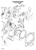 BULKHEAD PARTS, OPTIONAL PARTS (NOT INCLUDED) Diagram and Parts List for YWED6400SW1  Whirlpool Dryer