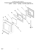 OVEN DOOR Diagram and Parts List for KEBS107DBS6  KitchenAid Wall Oven