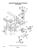 MAGNETRON AND AIR FLOW Diagram and Parts List for RM278BXV1  Whirlpool Microwave Oven Combo