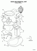 BASE AND PEDESTAL UNIT Diagram and Parts List for 5KPM5EER4  KitchenAid Mixer