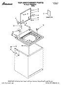 TOP AND CABINET PARTS Diagram and Parts List for NTW5505TQ0  Whirlpool Washer