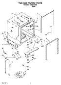 TUB AND FRAME PARTS Diagram and Parts List for KUDJ02CRBS4  KitchenAid Dishwasher