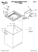 TOP AND CABINET PARTS Diagram and Parts List for 8TLSR7432LT1  Whirlpool Washer
