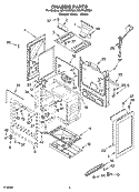 CHASSIS PARTS Diagram and Parts List for GS470LEMB4  Whirlpool Range