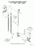 FILL, DRAIN AND OVERFILL PARTS Diagram and Parts List for KUDS30CXWH2  KitchenAid Dishwasher