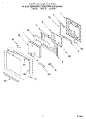 OVEN DOOR Diagram and Parts List for KEMS307DAL1  KitchenAid Microwave Oven Combo