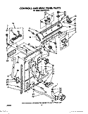 CONTROLS AND REAR PANEL Diagram and Parts List for LA5550XPW1  Whirlpool Washer