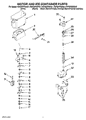 MOTOR AND ICE CONTAINER PARTS Diagram and Parts List for KSRS25RSMS01  KitchenAid Refrigerator