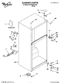 CABINET PARTS Diagram and Parts List for 8VET8WPKLQ05  Whirlpool Refrigerator