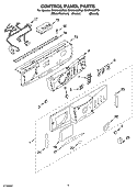 CONTROL PANEL PARTS Diagram and Parts List for GHW9400PW0  Whirlpool Washer