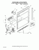 DOOR AND LATCH PARTS Diagram and Parts List for GU3600XTVB2  Whirlpool Dishwasher