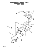 BROILER AND OVEN BURNER Diagram and Parts List for FGS387YW2  Roper Range