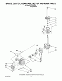 BRAKE, CLUTCH, GEARCASE, MOTOR AND PUMP PARTS Diagram and Parts List for LTG5243DQ9  Whirlpool Washer Dryer Combo