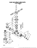 PUMP AND SPRAY ARM Diagram and Parts List for DU800DWGX0  Whirlpool Dishwasher