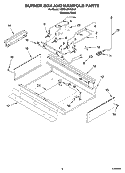 BURNER BOX AND MANIFOLD PARTS Diagram and Parts List for KDRP407HSS12  KitchenAid Range