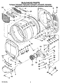 BULKHEAD PARTS Diagram and Parts List for WGD9400SB1  Whirlpool Dryer