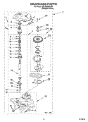 GEARCASE PARTS Diagram and Parts List for 3XLSQ8000JQ2  Whirlpool Washer