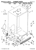 CABINET PARTS Diagram and Parts List for KSRU25CRWH01  KitchenAid Refrigerator