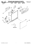 FRAME AND CONSOLE PARTS Diagram and Parts List for DUL200PKB1  Whirlpool Dishwasher