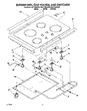 BURNER BOX, GAS VALVES, AND SWITCHES Diagram and Parts List for KGCT305AAL2  KitchenAid Cooktop