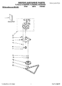 MOTOR AND DRIVE PARTS Diagram and Parts List for KUCS02CRWH1  KitchenAid Trash Compactor