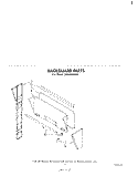 BACKGUARD Diagram and Parts List for SE950PSKW1  Whirlpool Range