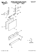 DOOR AND PANEL PARTS Diagram and Parts List for DU1245XTSB1  Whirlpool Dishwasher