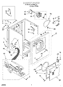 CABINET Diagram and Parts List for LGR3624JQ1  Whirlpool Dryer