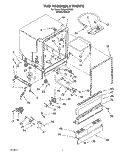 TUB ASSEMBLY Diagram and Parts List for DU840CWDB3  Whirlpool Dishwasher