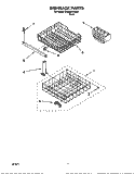 DISHRACK Diagram and Parts List for DU800DWGX0  Whirlpool Dishwasher