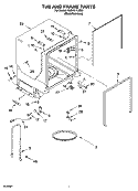 TUB AND FRAME PARTS Diagram and Parts List for KUDK01ILBS3  KitchenAid Dishwasher