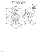 INTERNAL OVEN Diagram and Parts List for KEBS278DWH2  KitchenAid Wall Oven