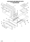 OVEN DOOR AND BROILER Diagram and Parts List for FGP210KN0  Roper Range