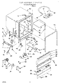 TUB ASSEMBLY Diagram and Parts List for DU850DWGX1  Whirlpool Dishwasher