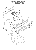 CONTROL PANEL PARTS Diagram and Parts List for 7MGVW9959KQ3  Whirlpool Washer