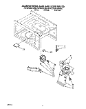 MAGNETRON AND AIR FLOW Diagram and Parts List for KCMS125YWH0  KitchenAid Microwave