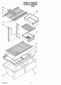 SHELF PARTS, OPTIONAL PARTS Diagram and Parts List for 8VET2WPKKQ06  Whirlpool Refrigerator