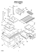 SHELF Diagram and Parts List for 5VET1DTKLQ00  Whirlpool Refrigerator