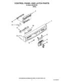 CONTROL PANEL AND LATCH PARTS Diagram and Parts List for IUD6100YW0  Whirlpool Dishwasher
