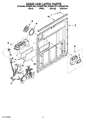 DOOR AND LATCH PARTS Diagram and Parts List for GU2455XTST3  Whirlpool Dishwasher