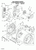 BULKHEAD PARTS Diagram and Parts List for 7MWG99930VW0  Whirlpool Dryer