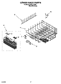 LOWER RACK PARTS Diagram and Parts List for KUDL01ILBS2  KitchenAid Dishwasher