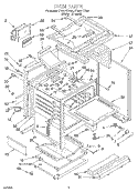 OVEN Diagram and Parts List for SF387PEYW8  Whirlpool Range