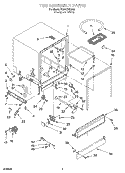 TUB ASSEMBLY Diagram and Parts List for DU801DWGQ2  Whirlpool Dishwasher